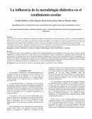 La influencia de la metodología didáctica en el rendimiento escolar