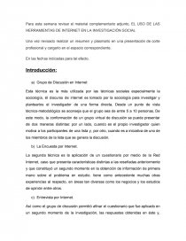 EL USO DE LAS HERRAMIENTAS DE INTERNET EN LA INVESTIGACIÓN SOCIAL. Página 1