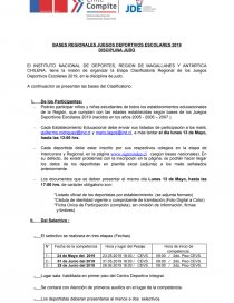 BASES REGIONALES JUEGOS DEPORTIVOS ESCOLARES 2019. Página 1