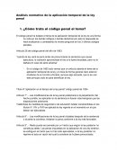 Análisis normativo de la aplicación temporal de la ley penal