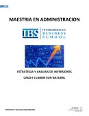 ANALISIS FINANCIERO. ESTRATEGIA Y ANALISIS DE INVERSIONES CASO # 2 JABON SUN NATURAL
