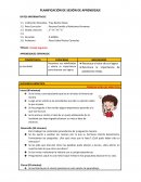 Planificación de sesión de aprendizaje