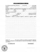 Acta de incautacion de vehiculo