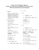 Propiedades Coligativas. Cambios en la temperatura de ebullición de un solvente puro a diferentes concentraciones de un soluto dado