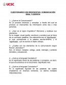 CUESTIONARIO CON RESPUESTAS: COMUNICACIÓN ORAL Y ESCRITA