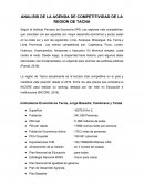 Analisis de la agenda de competitividad de la region de Tacna