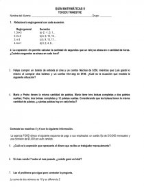 GUÍA MATEMÁTICAS II TERCER TRIMESTRE. Página 1
