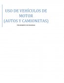 USO DE VEHÍCULOS DE MOTOR (AUTOS Y CAMIONETAS) PROCEDIMIENTO DE SEGURIDAD