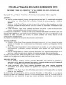 INFORME FINAL DEL GRUPO 4° “A” AL CIERRE DEL CICLO ESCOLAR 2018-2019