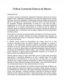 Política Comercial Externa de México