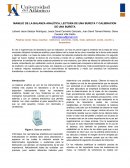 MANEJO DE LA BALANZA ANALÍTICA, LECTURA DE UNA BURETA Y CALIBRACION DE UNA BURETA