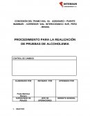 PROCEDIMIENTO PARA LA REALIZACIÓN DE PRUEBAS DE ALCOHOLEMIA