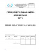 PROCEDIMIENTO PARA CONTROL DOCUMENTARIO
