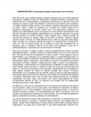 ADMINISTRACIÓN: Una perspectiva global, empresarial y de innovación