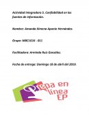 Actividad integradora Confiabilidad en las fuentes de información