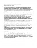 Importancia de la comunicación en la sociedad