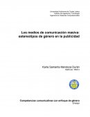 Los medios de comunicación masiva: estereotipos de género en la publicidad