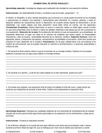 EXAMEN FINAL DE ARTES VISUALES II. Página 1