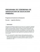 PROGRAMA DE CEREMONIA DE GRADUACION DE EDUCACION PRIMARIA