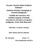 Análisis de la lectura: Una realidad negada. El trabajo docente en escuelas con grupos multigrado