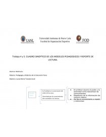 CUADRO SINOPTICO DE LOS MODELOS PEDAGOGICOS Y REPORTE DE LECTURA. Página 1