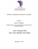 Género y Ciudadanía “Equidad de género en los espacios públicos de la ciudad de Quito: principales problemas”