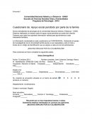 Cuestionario de: Apoyo social percibido por parte de la familia