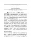 INFORME FACTORES QUE AFECTAN EL EQUILIBRIO QUIMICO
