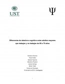Diferencias de deterioro cognitivo entre adultos mayores que trabajan y no trabajan de 65 a 75 años