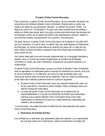 El patrón Entity Control Boundary. Página 1