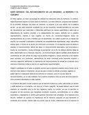 HENRI BERGSON “DEL RECONOCIMIENTO DE LAS IMÁGENES. LA MEMORIA Y EL CEREBRO”