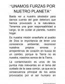Unamos Fuerzas por Nuestro Planeta