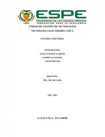 INFORME DE CONTROL INDUSTRIAL. Página 1