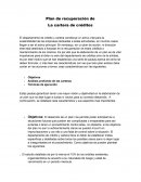 Plan de recuperacion de la carterea de creditos