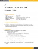 Gestion RRHH. ACTIVIDAD CALIFICADA – EF EXAMEN FINA
