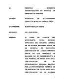 SOLICITUD DE MANDAMIENTO CONSTITUCIONAL DE HABEAS DATA