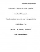 Transformación de la energía solar a energía eléctrica