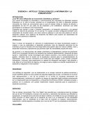 Tecnologia en logistica-Evidencia 1: Artículo “Tecnologías de la Información y la Comunicación”