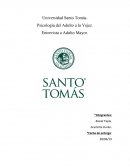 Psicología del Adulto a la Vejez. Entrevista a Adulto Mayor
