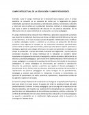 CAMPO INTELECTUAL DE LA EDUCACIÓN Y CAMPO PEDAGÓGICO
