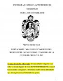 LIMITACIONES PARA EL FINANCIAMIENTO DEL CREDITO PYME EN UNA ENTIDAD FINANCIERA DE LA CIUDAD DE CHICLAYO, 2019