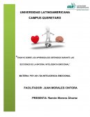 ENSAYO SOBRE LOS APRENDIZAJES OBTENIDOS DURANTE LAS SECCIONES DE LA MATERIA, INTELIGENCIA EMOCIONAL
