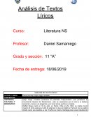 ANÁLISIS DE TEXTOS LÍRICOS