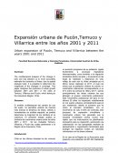 Expansión urbana temuco, villarrica y Pucon