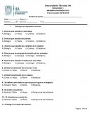 BIOLOGÍA 1 EXAMEN DIAGNÓSTICO Ciclo escolar 2018-2019 s/r