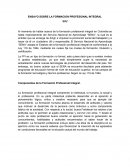 ENSAYO SOBRE LA FORMACION PROFESIONAL INTEGRAL