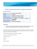 Los Elementos para Elaborar un programa de Capacitación