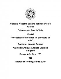 Importancia del Proyecto de Vida. Página 1