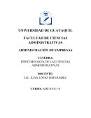 EPISTEMOLOGÍA DE LAS CIENCIAS ADMINISTRATIVAS