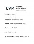 Resumen Algebra UVM